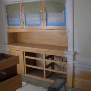 these cabinets have been painted many times